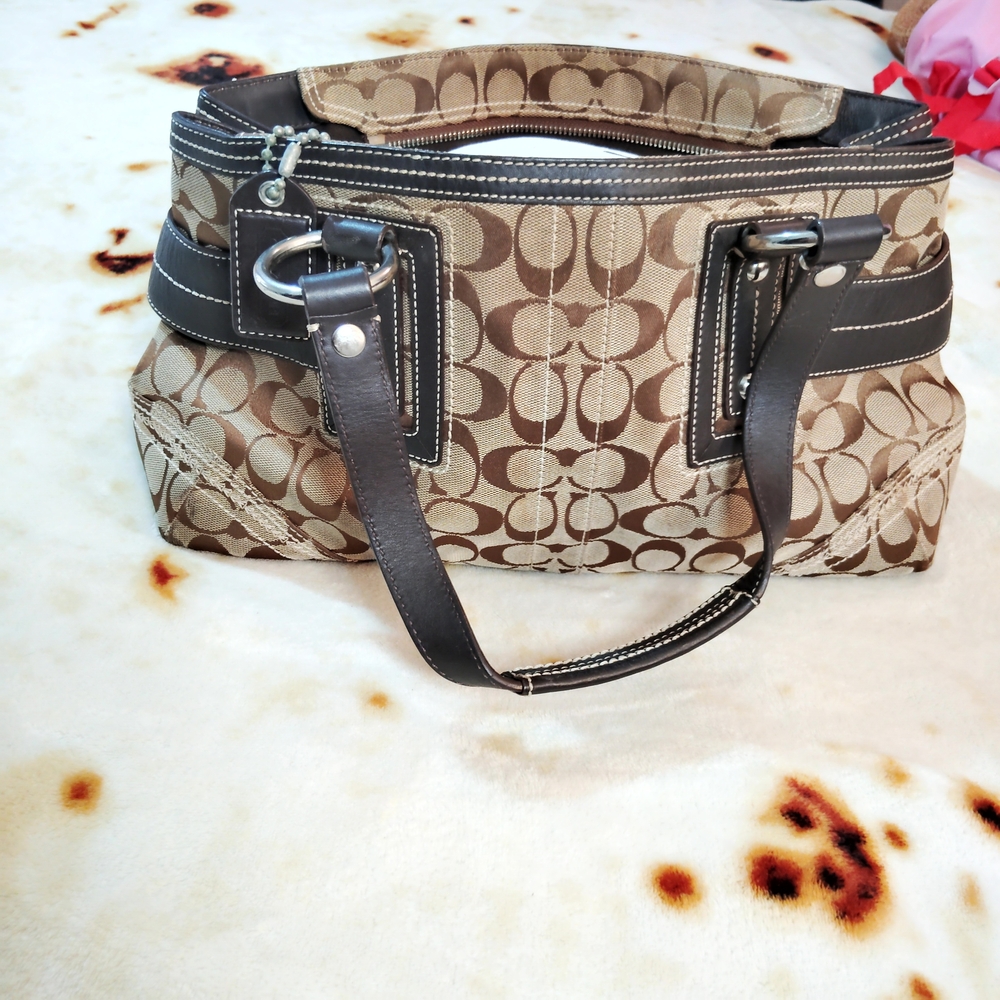 Vintage Coach Monogram Canvas Tote Bag